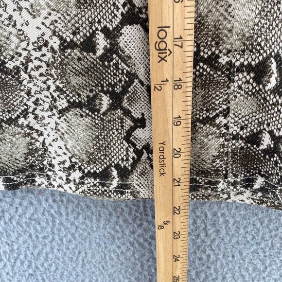 Chicos Skirt Womens 2 US 12 Brown Snake Print Denim Knee Length Stretch Straight - Picture 10 of 11